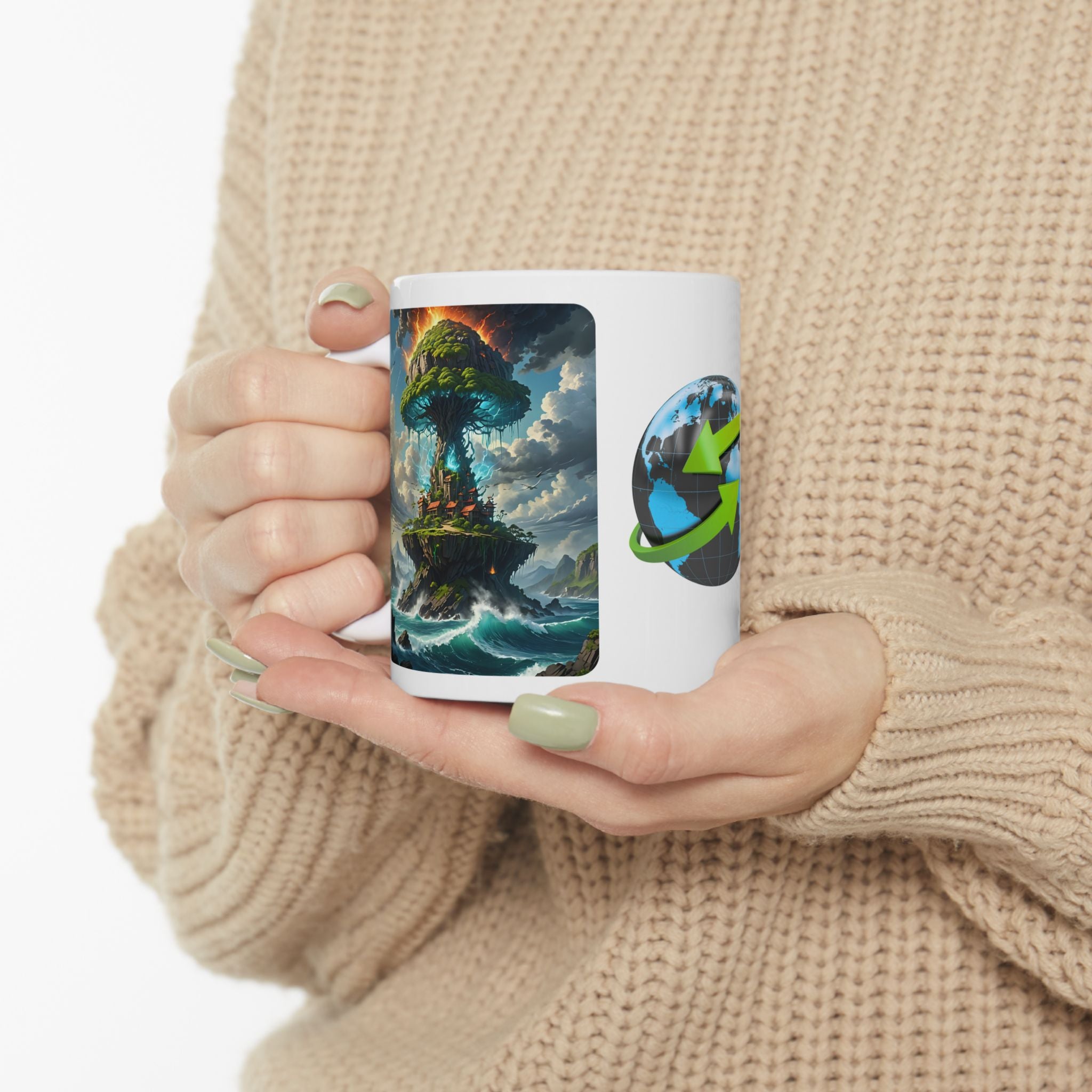 Contrast & Perspective #4 White Ceramic Mug — Time & Chance Daily Cup (11oz, 15oz)