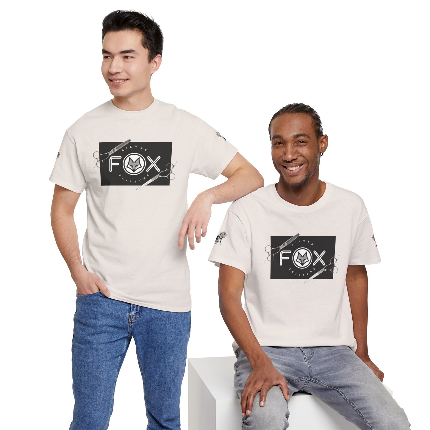 Silver Fox Scissors Unisex Heavy Cotton Tee