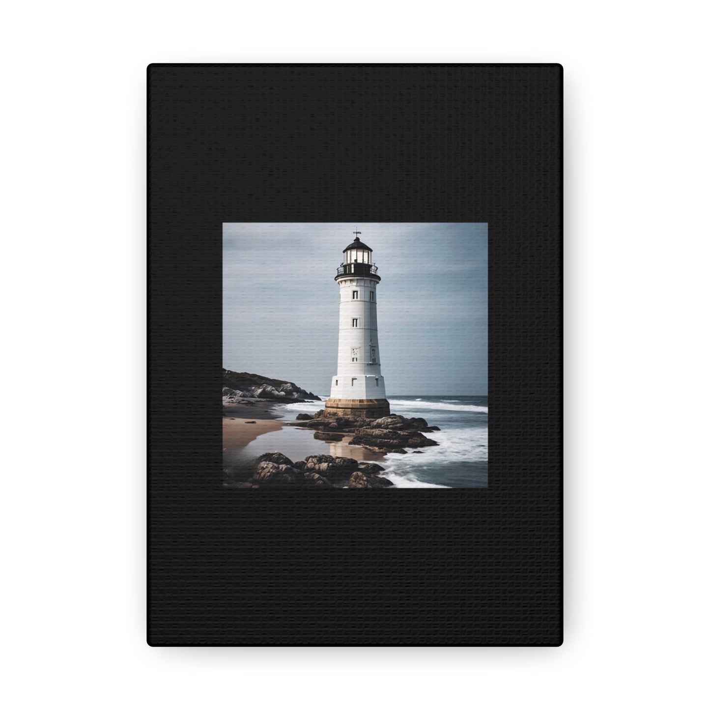 Lighthouse Black Canvas Gallery Wraps