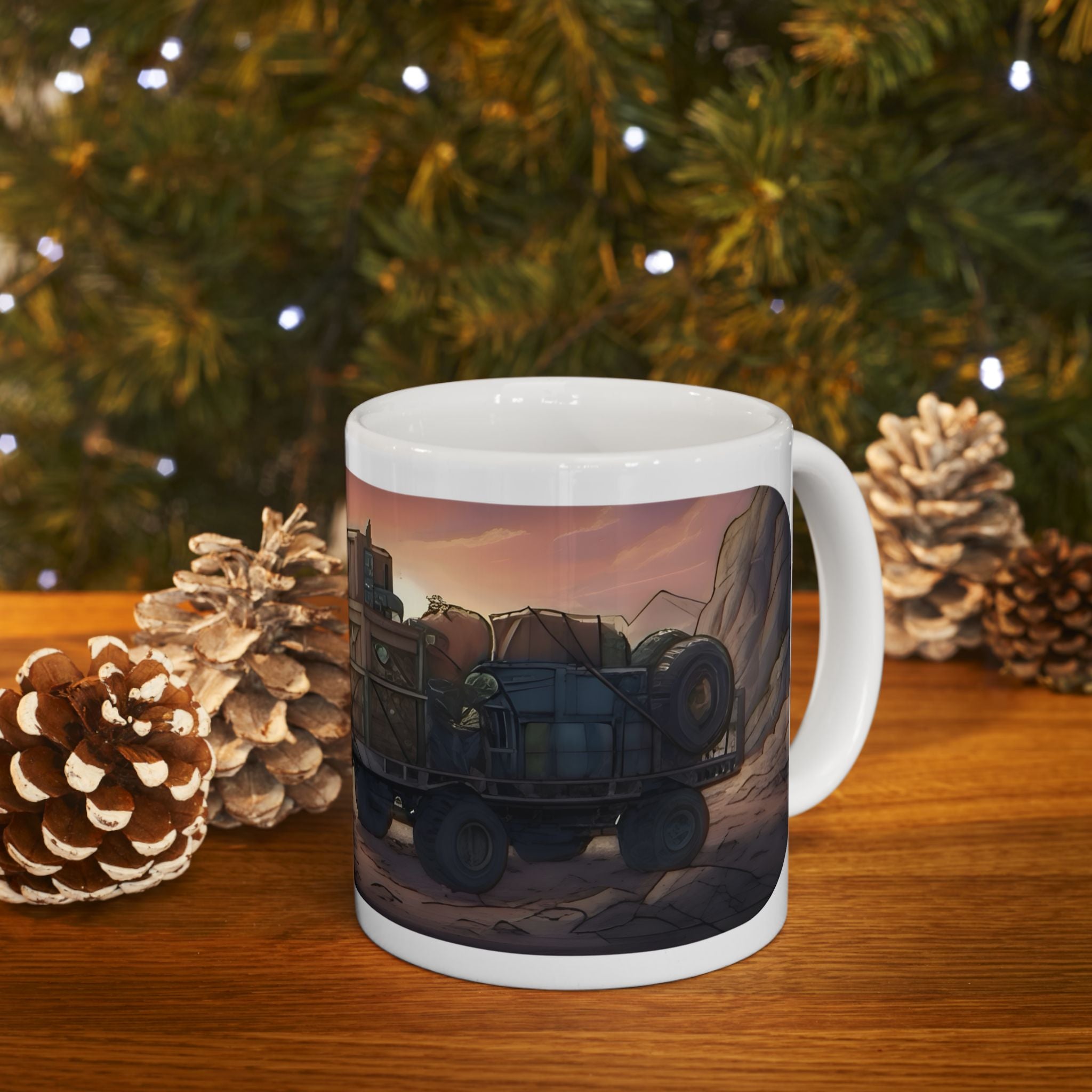 Adventure 4x4 Trucks #23, Utility Workers On The Go White Ceramic Mug — Find Your Path To The Essentials Cup (11oz & 15oz)