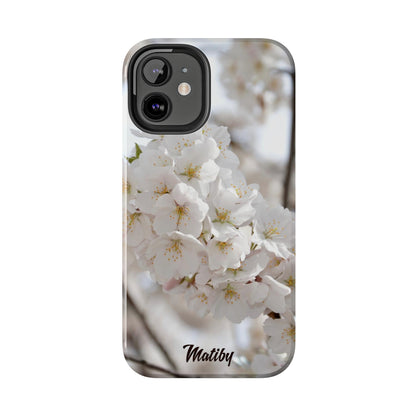 White Flower Tough Phone Cases