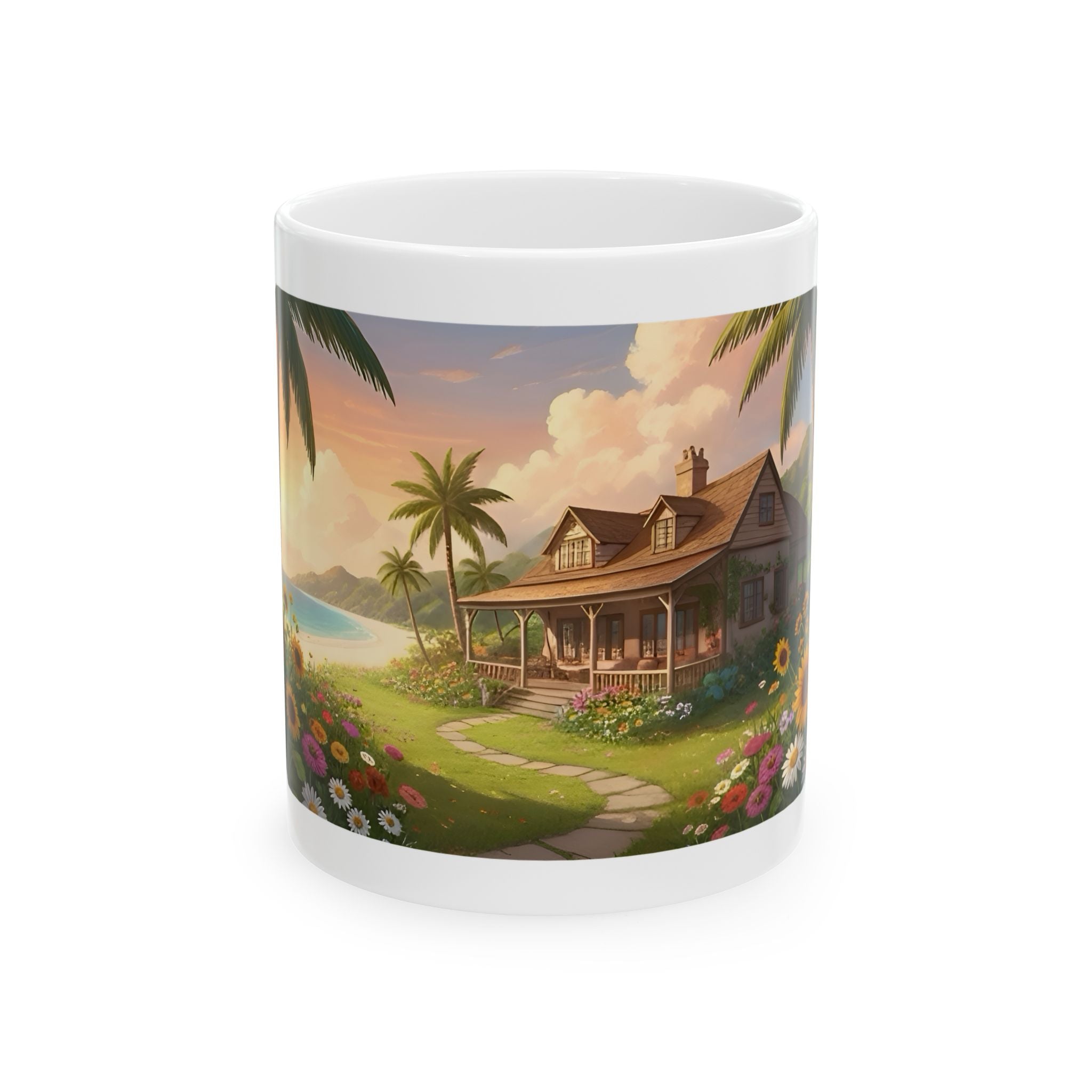 Cozy Architecture & Dreamy Landscapes #44 White Ceramic Mug – Homes Home Sweet Home Cup (11oz/15oz)