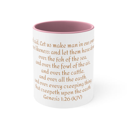 Bible Speaks Gen 1:26 Accent Mug, 11oz