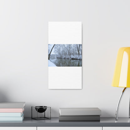 Winter River White Canvas Gallery Wraps