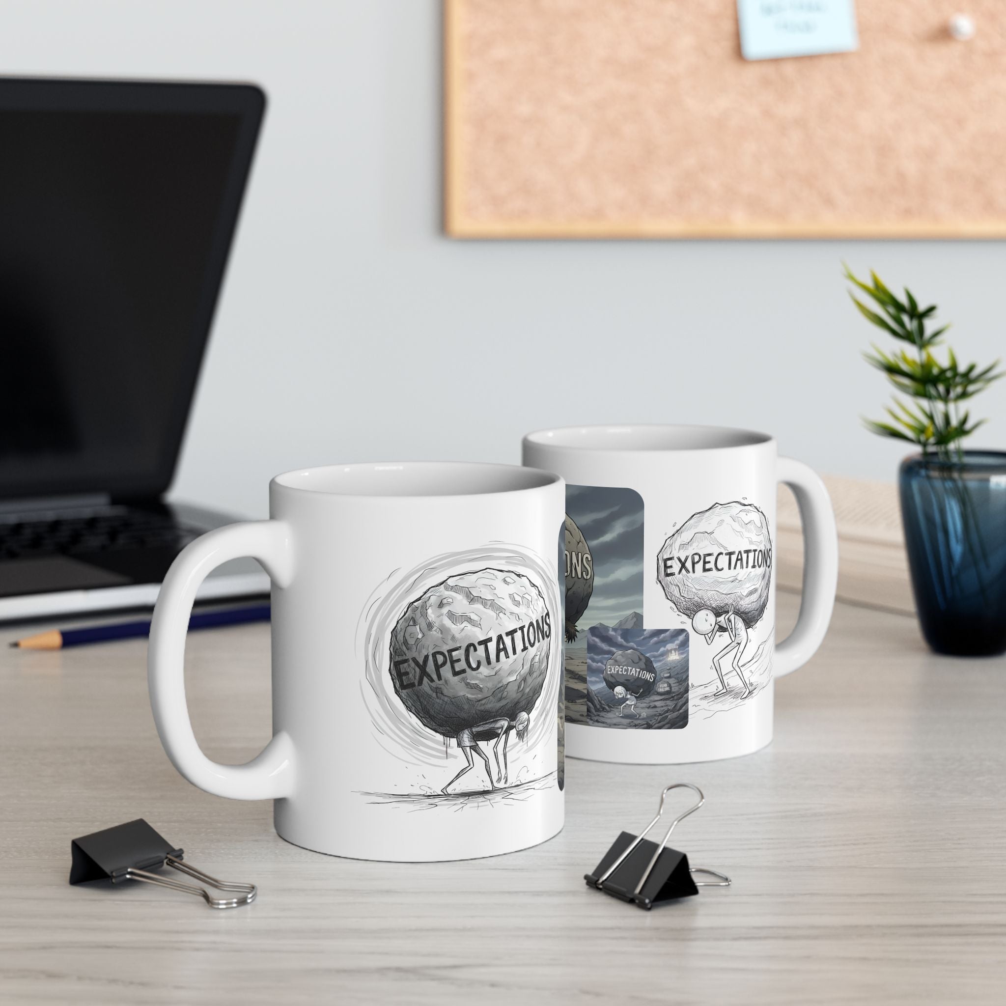 Unbreakable Spirit, Common Threads White Ceramic Mug, (11oz, 15oz), Resilience Overcoming Expectations Cup