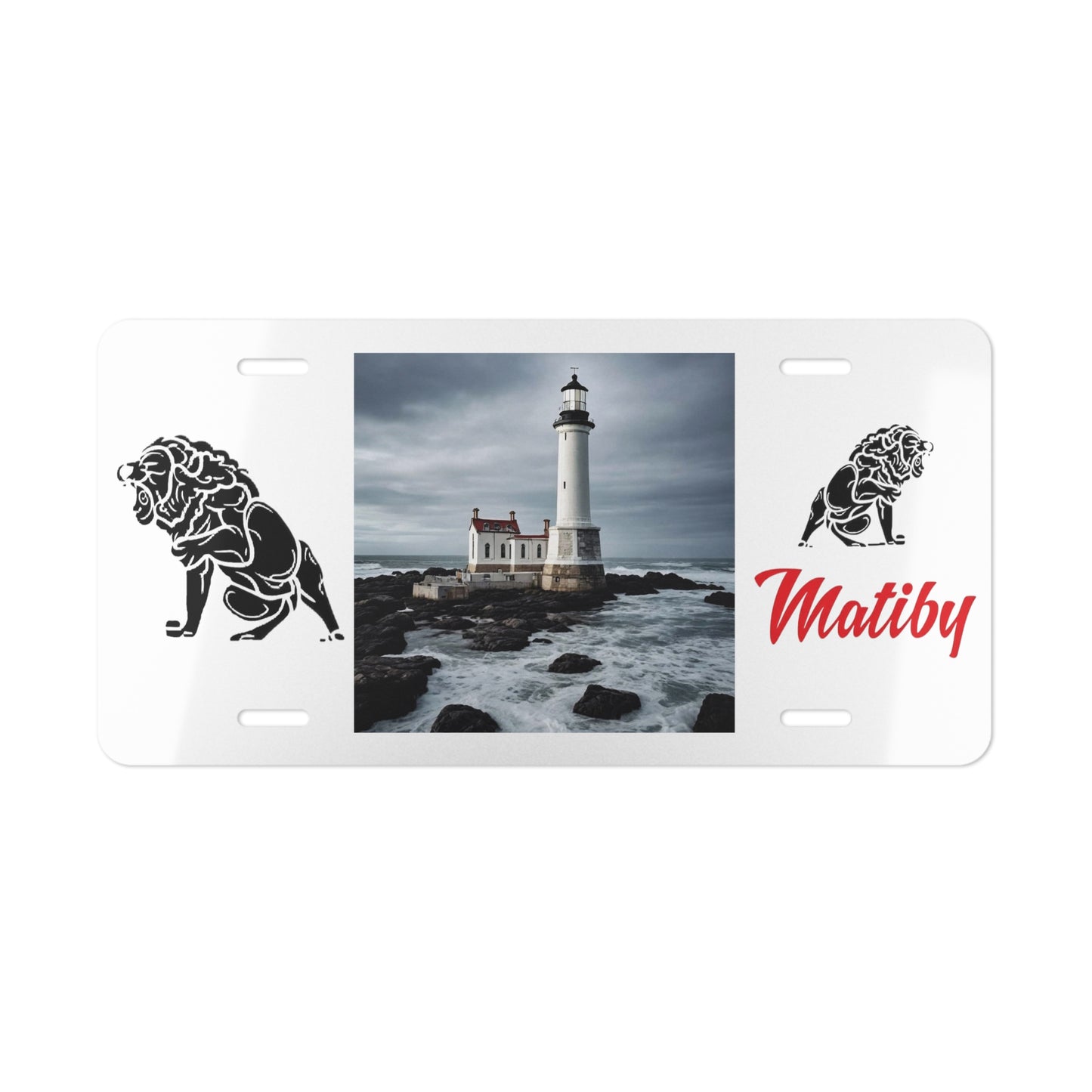 Matiby Lighthouse  White Vanity Plate