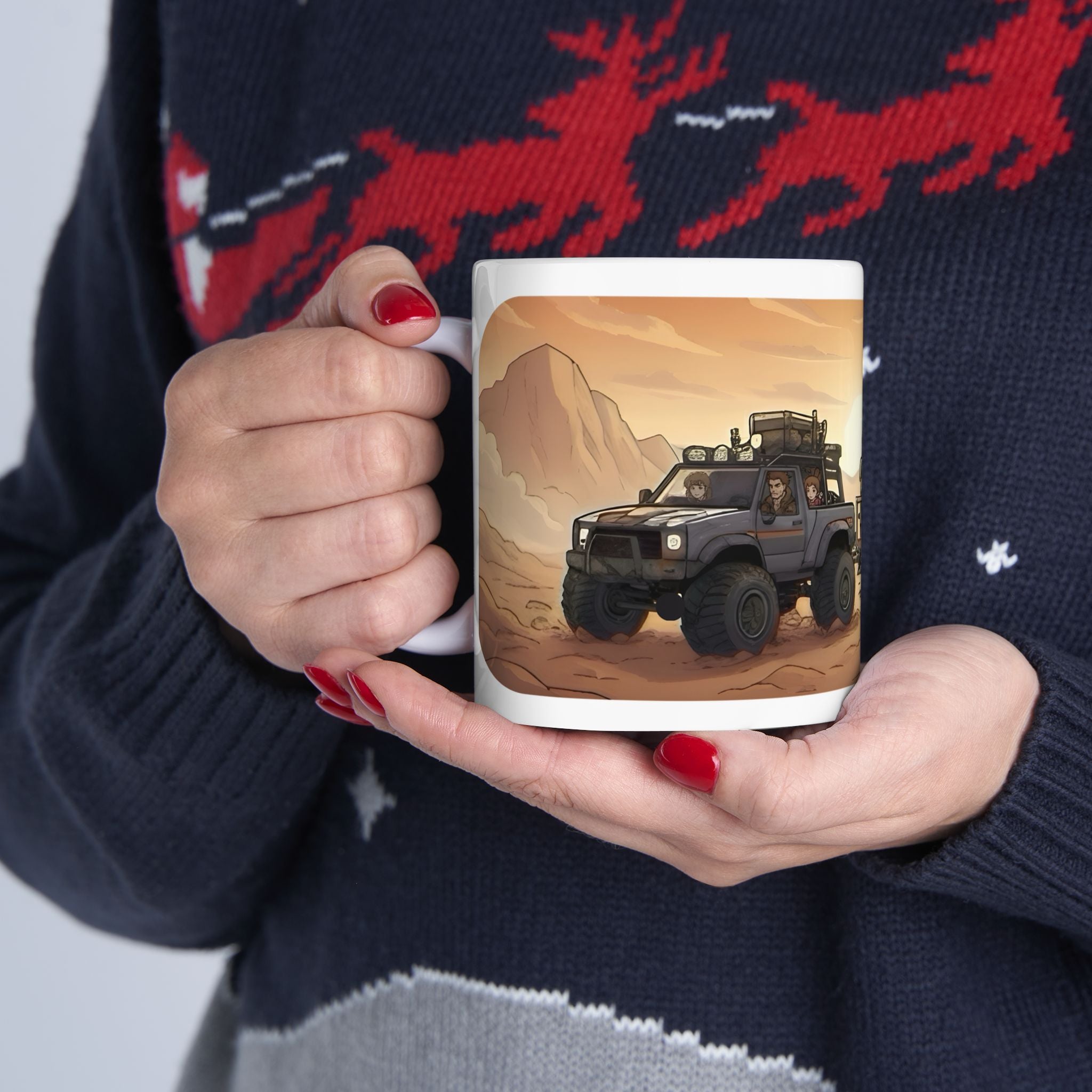 Adventure 4x4 Trucks #37, Rugged Utilitarians On The Move White Ceramic Mug — Find Your Path To The Essentials Cup (11oz & 15oz)