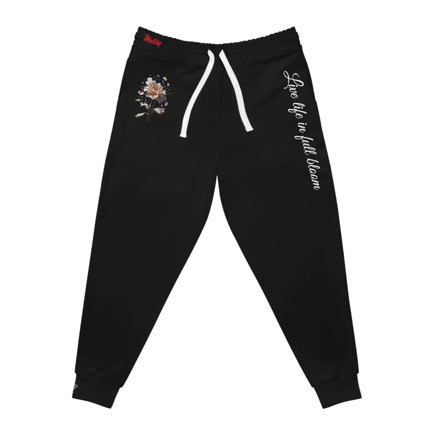 Matiby Flower Bloom Black Athletic Joggers (AOP)