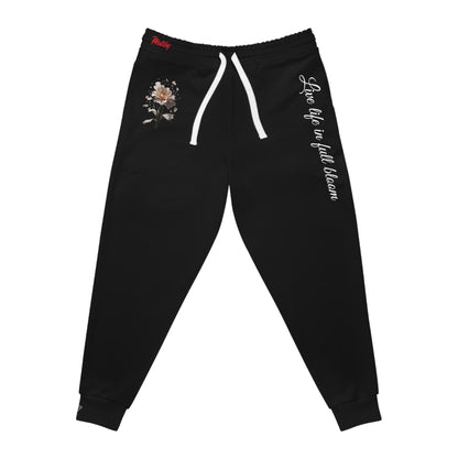 Matiby Flower Bloom Black Athletic Joggers (AOP)