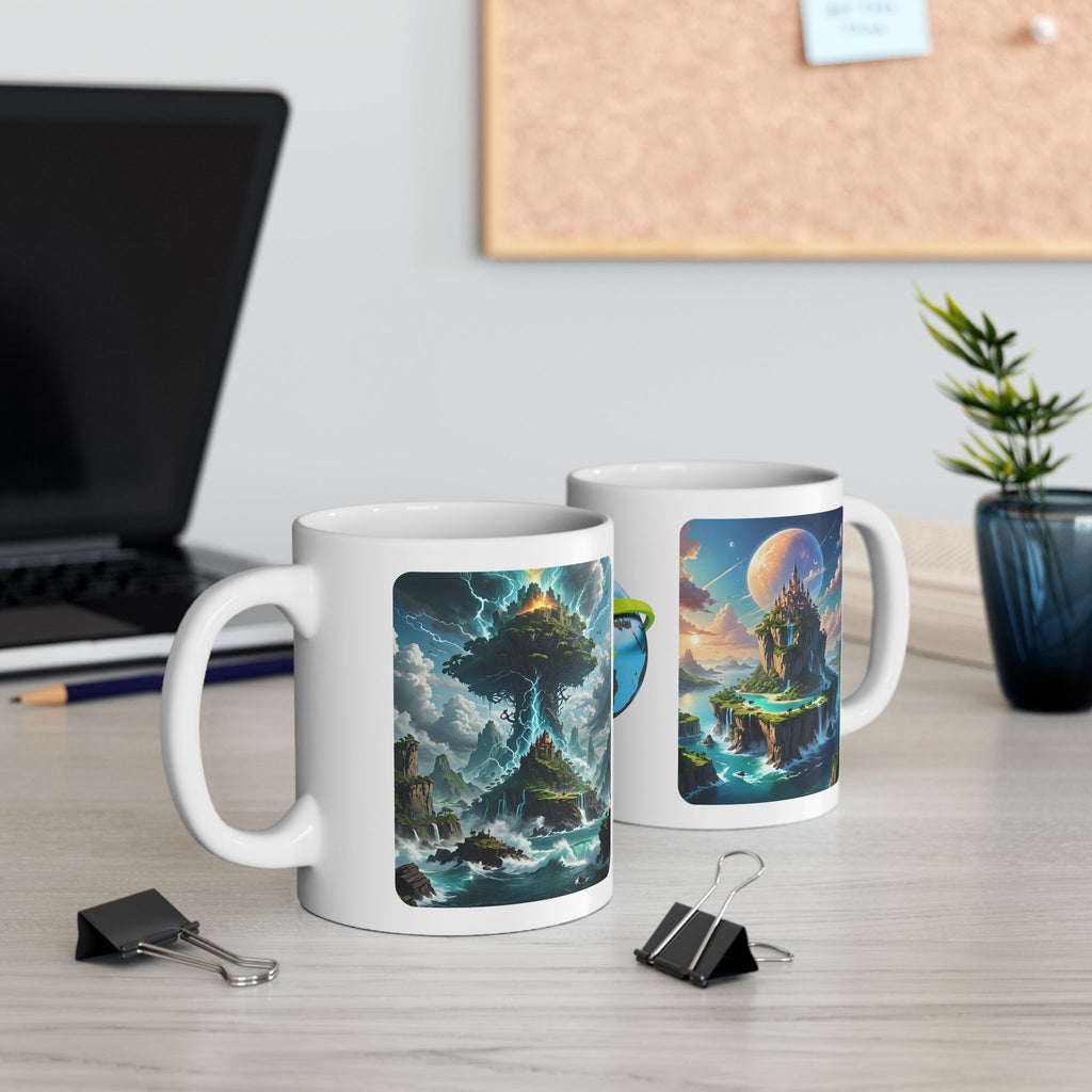 Contrast & Perspective #2 White Ceramic Mug — Time & Chance Daily Cup (11oz, 15oz)