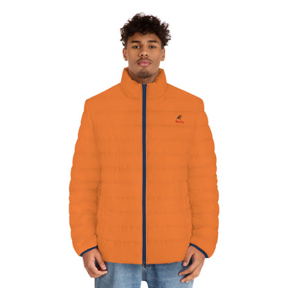 Men's Orange Puffer Jacket (AOP)