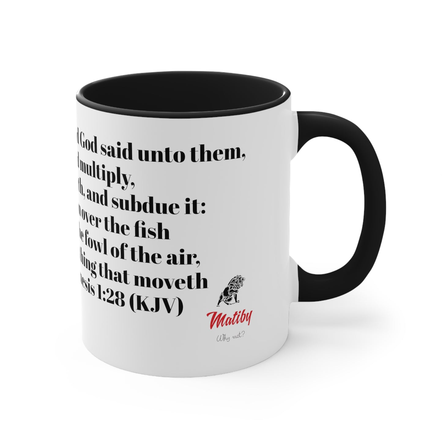 Bible Speaks Gen 1:28 Accent Mug, 11oz