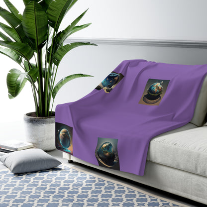 Matiby MEK Purple Sherpa Fleece Blanket