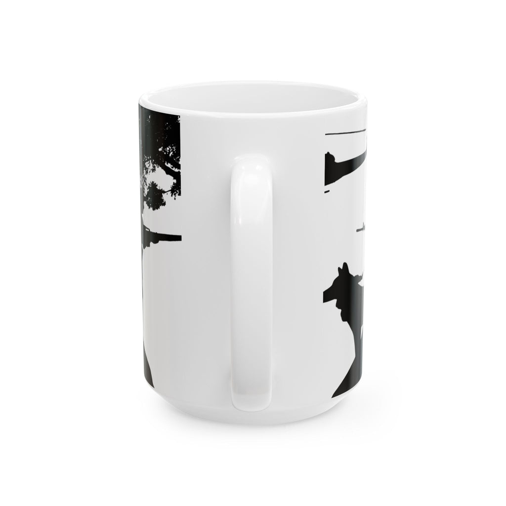 Patriotic Camaraderie Military Silhouette White Ceramic Mug – Teamwork Duty Quiet Strength Cup (11oz, 15oz)