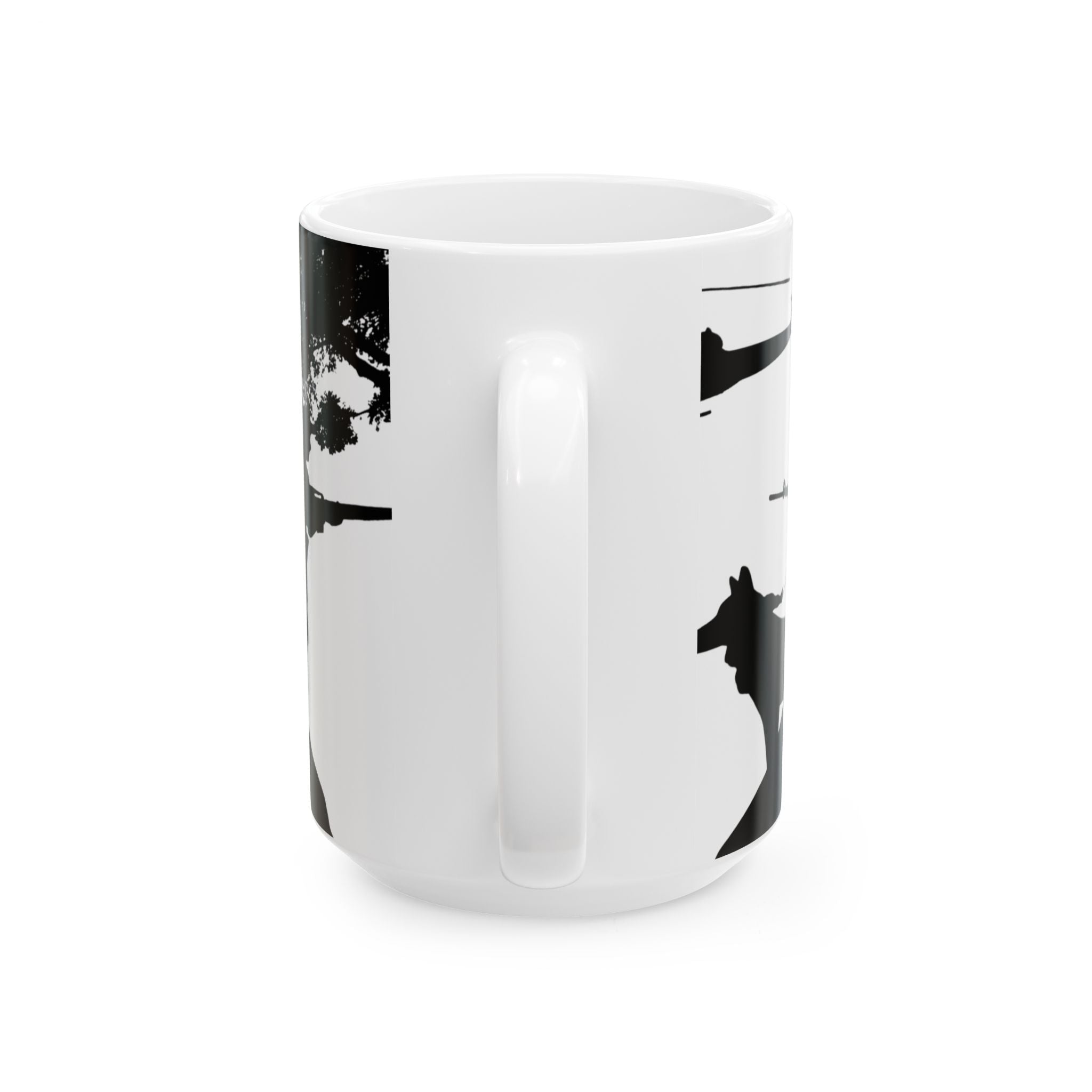 Patriotic Camaraderie Military Silhouette White Ceramic Mug – Teamwork Duty Quiet Strength Cup (11oz, 15oz)