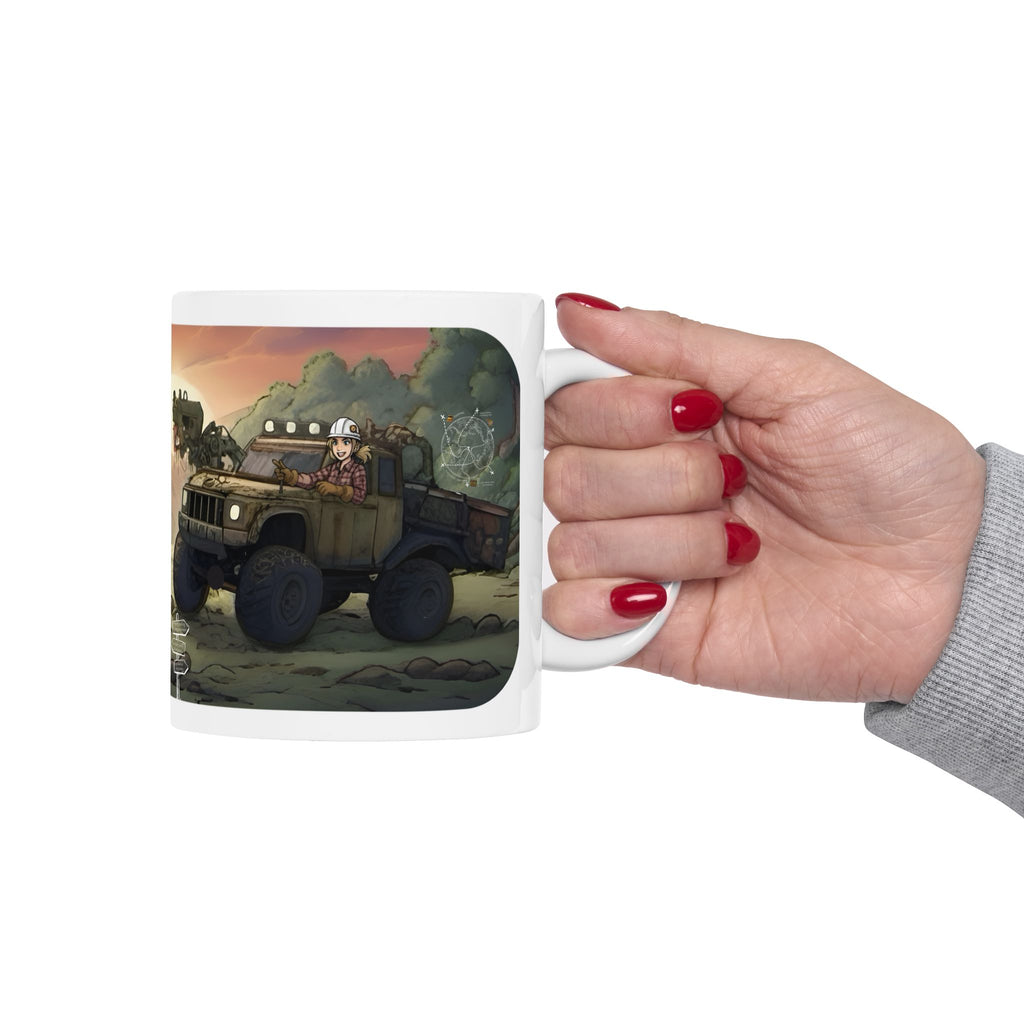 Adventure 4x4 Trucks #27, Utility and Salvage Workers White Ceramic Mug — Find Your Path To The Essentials Cup (11oz & 15oz)