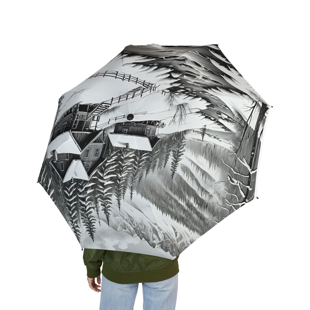 Tranquil Nature Scenery #6 Semi-Automatic Foldable Umbrella | Scenic Retreats, Landscape Art