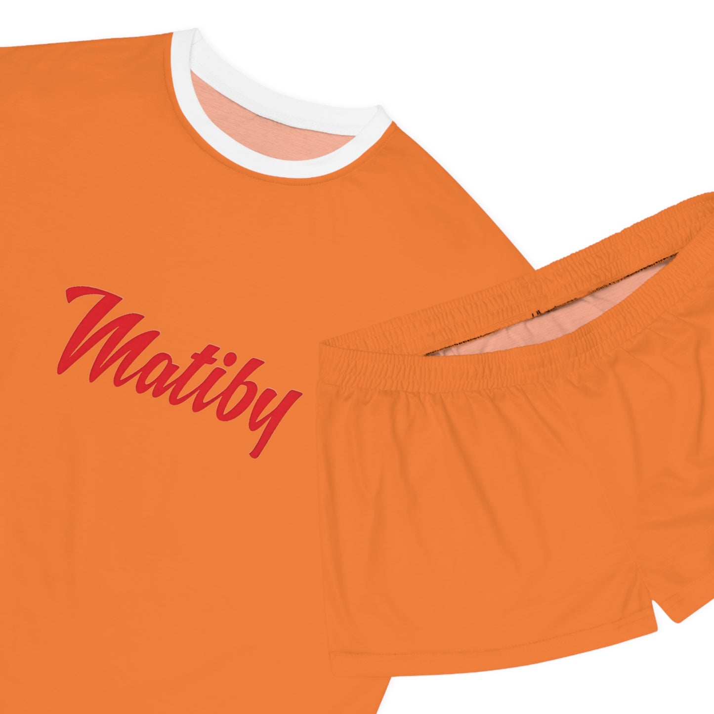 Matiby Women's Orange Short Pajama Set (AOP)