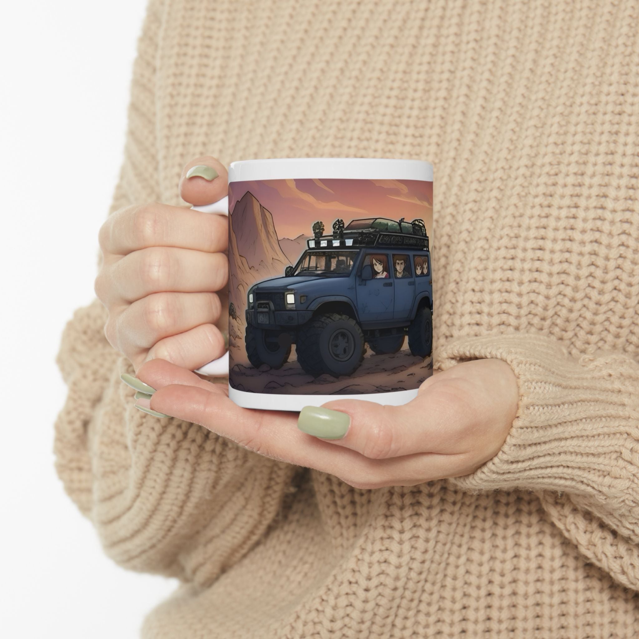 Adventure 4x4 Trucks #42, Family On The Move White Ceramic Mug — Find Your Path To The Essentials Cup (11oz & 15oz)