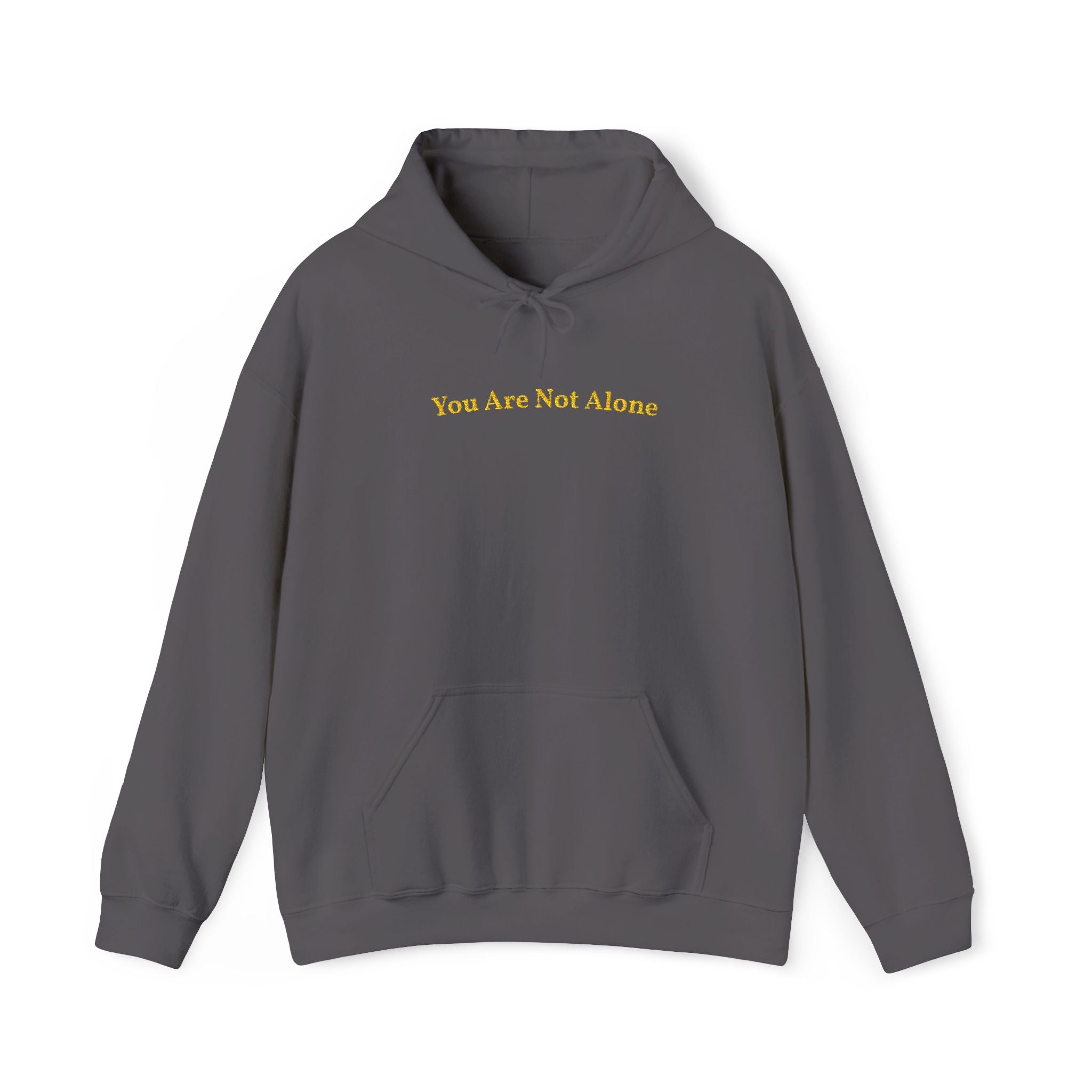 You Are Not Alone Gold Embroidered Unisex Heavy Blend Hooded Sweatshirt, Strength And Hope Hoodie