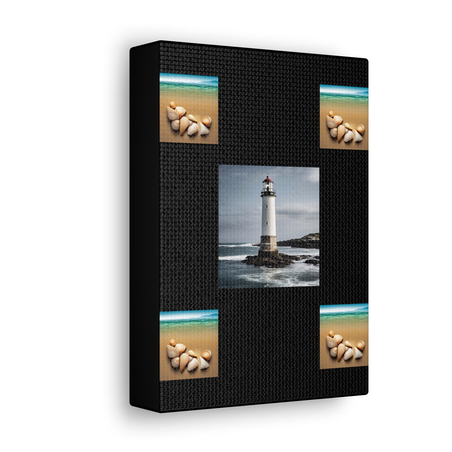 Lighthouse Black Canvas Gallery Wraps