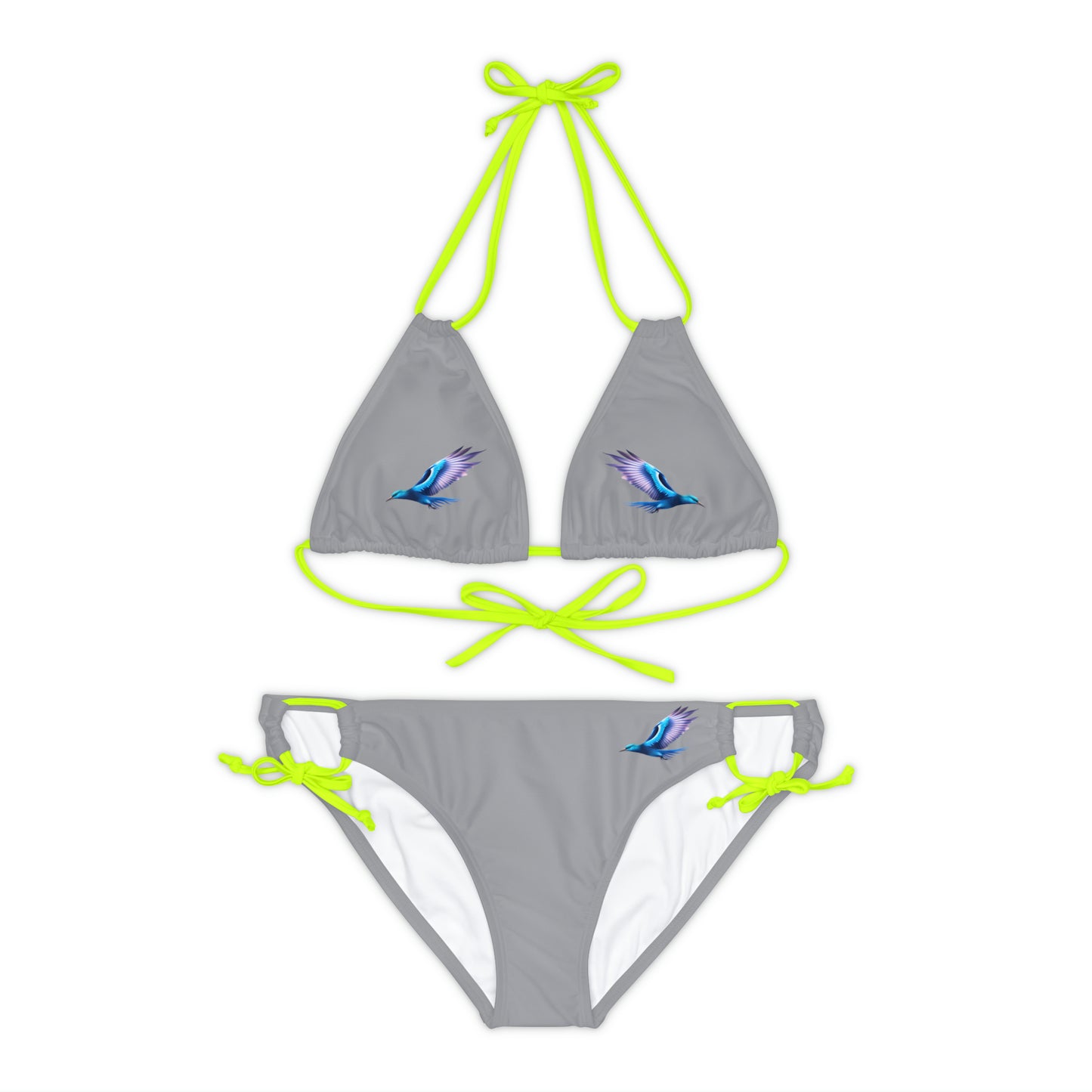 Grey Strappy Bikini Set (AOP)