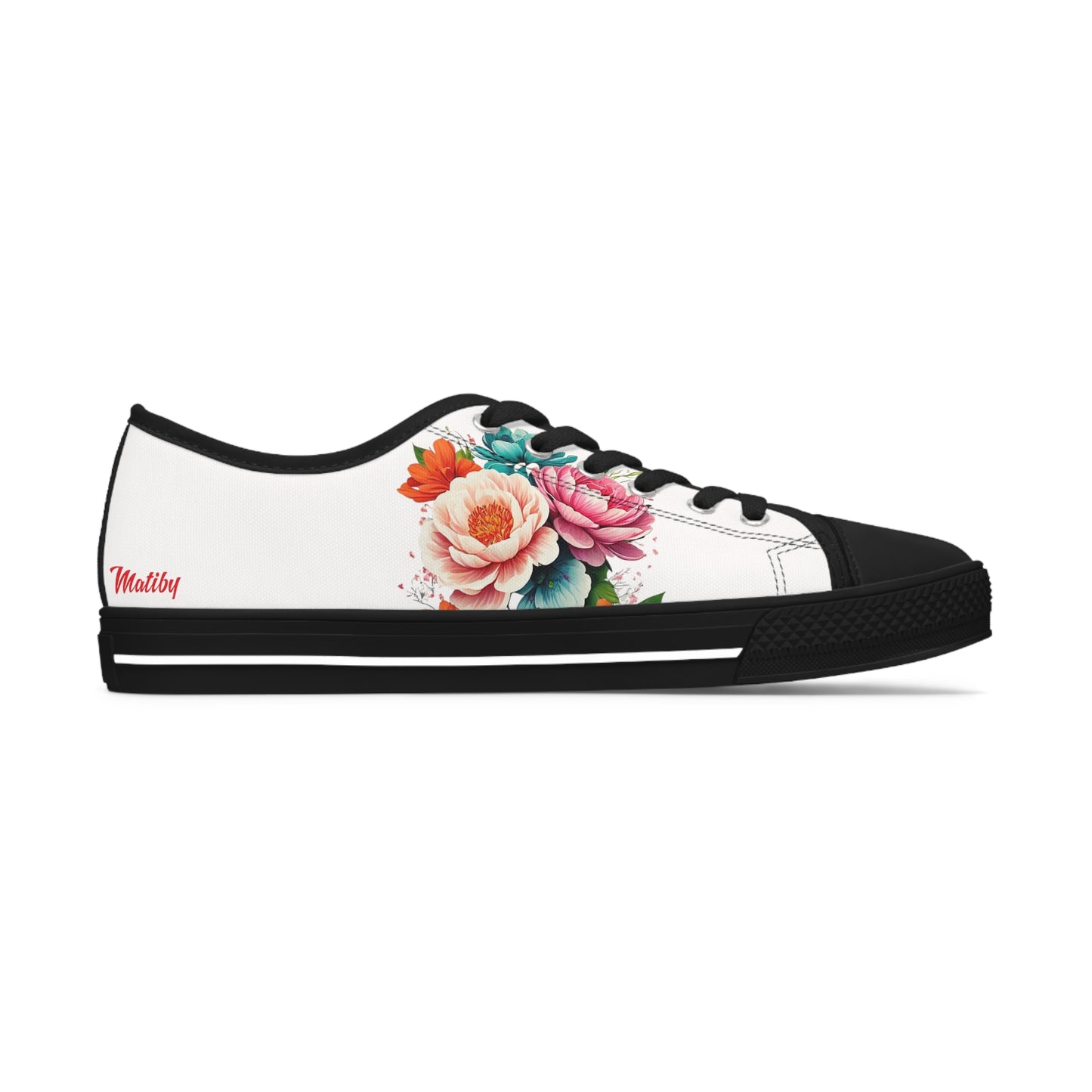 Matiby Flower Women's White Low Top Sneakers