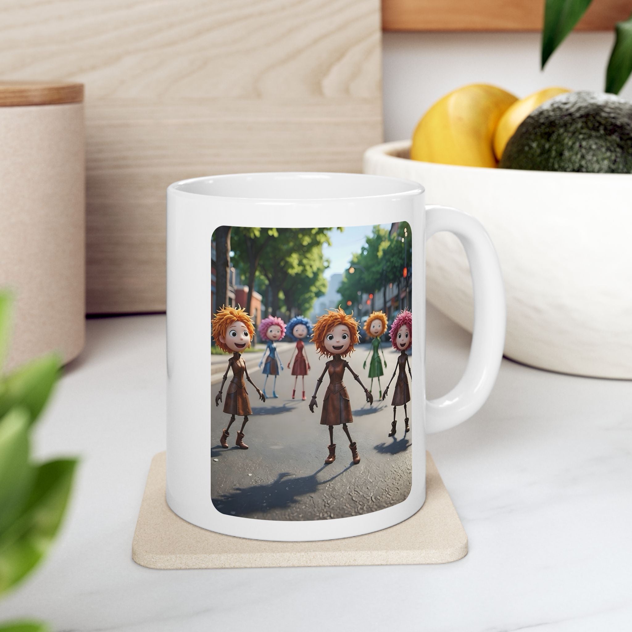 Autumn City Dolls White Ceramic Mug —Best Friend's Day Out Cup (11oz/15oz)