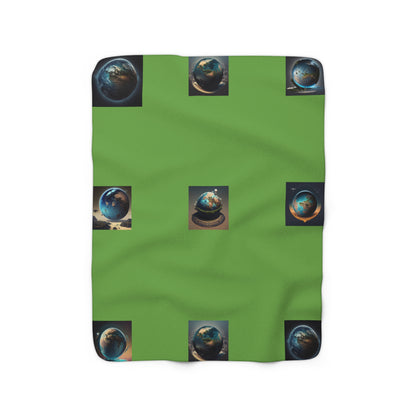 Matiby MEK Green Sherpa Fleece Blanket