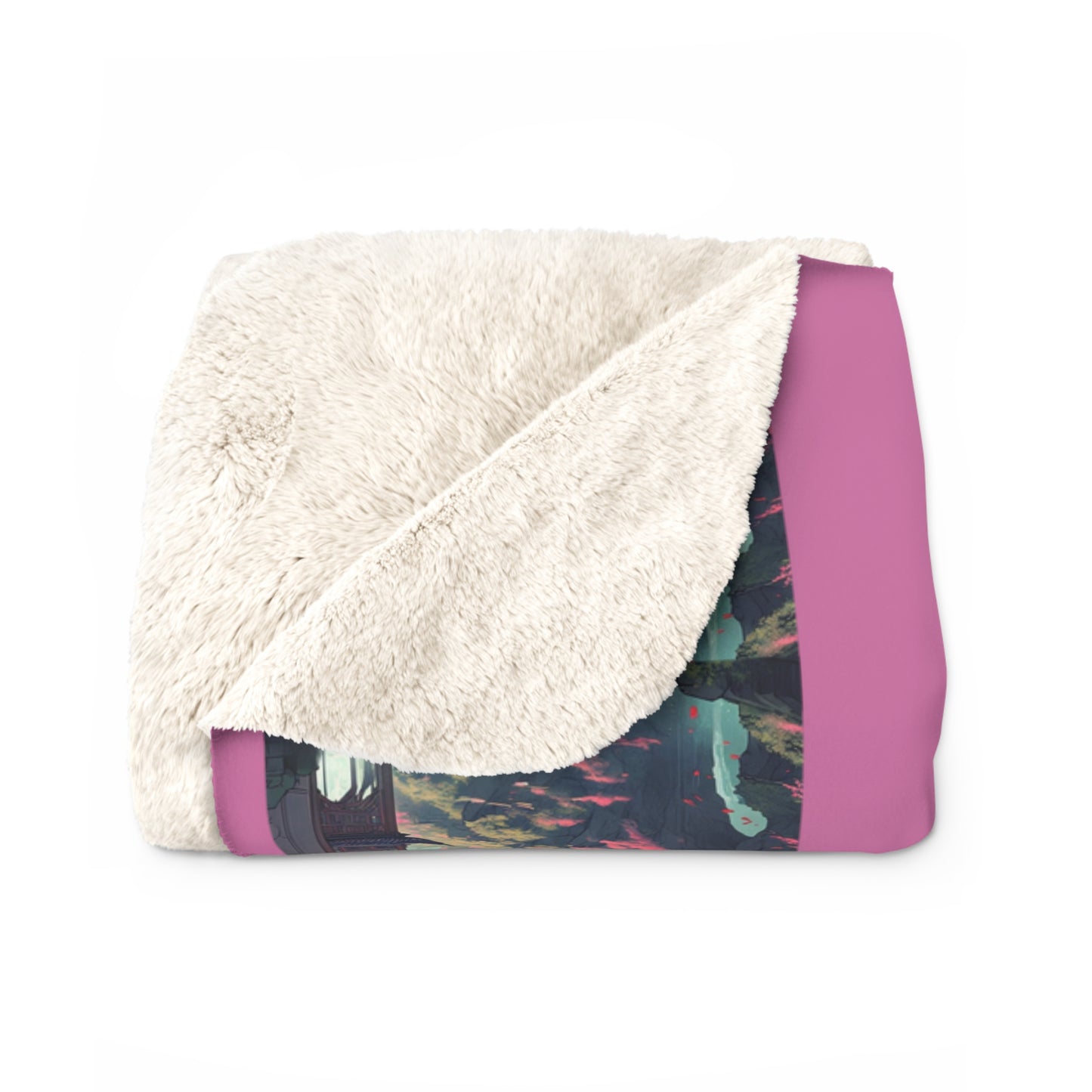 Matiby MEK Pink Sherpa Fleece Blanket