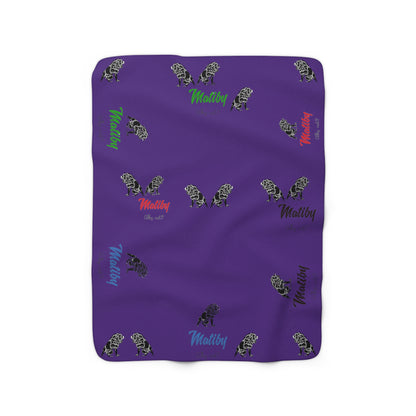 Matiby Lion Purple Sherpa Fleece Blanket