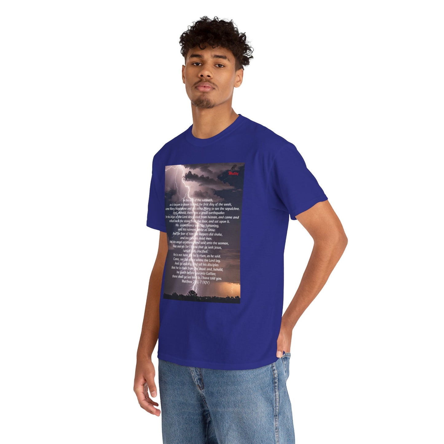 Lightning Style He is Risen Unisex Heavy Cotton Tee