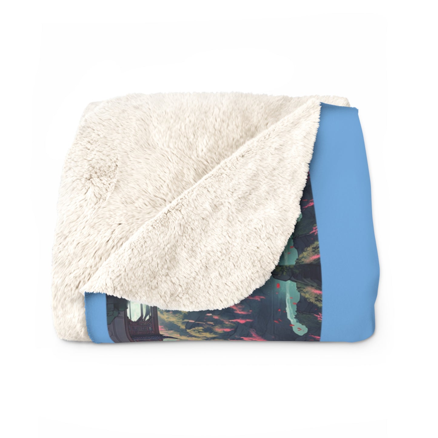 Matiby MEK Light Blue Sherpa Fleece Blanket