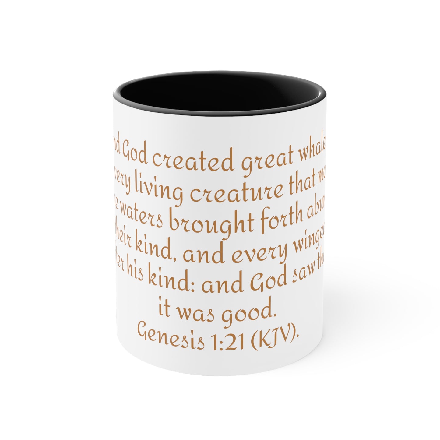 Bible Speaks Gen 1:21 Accent Mug, 11oz