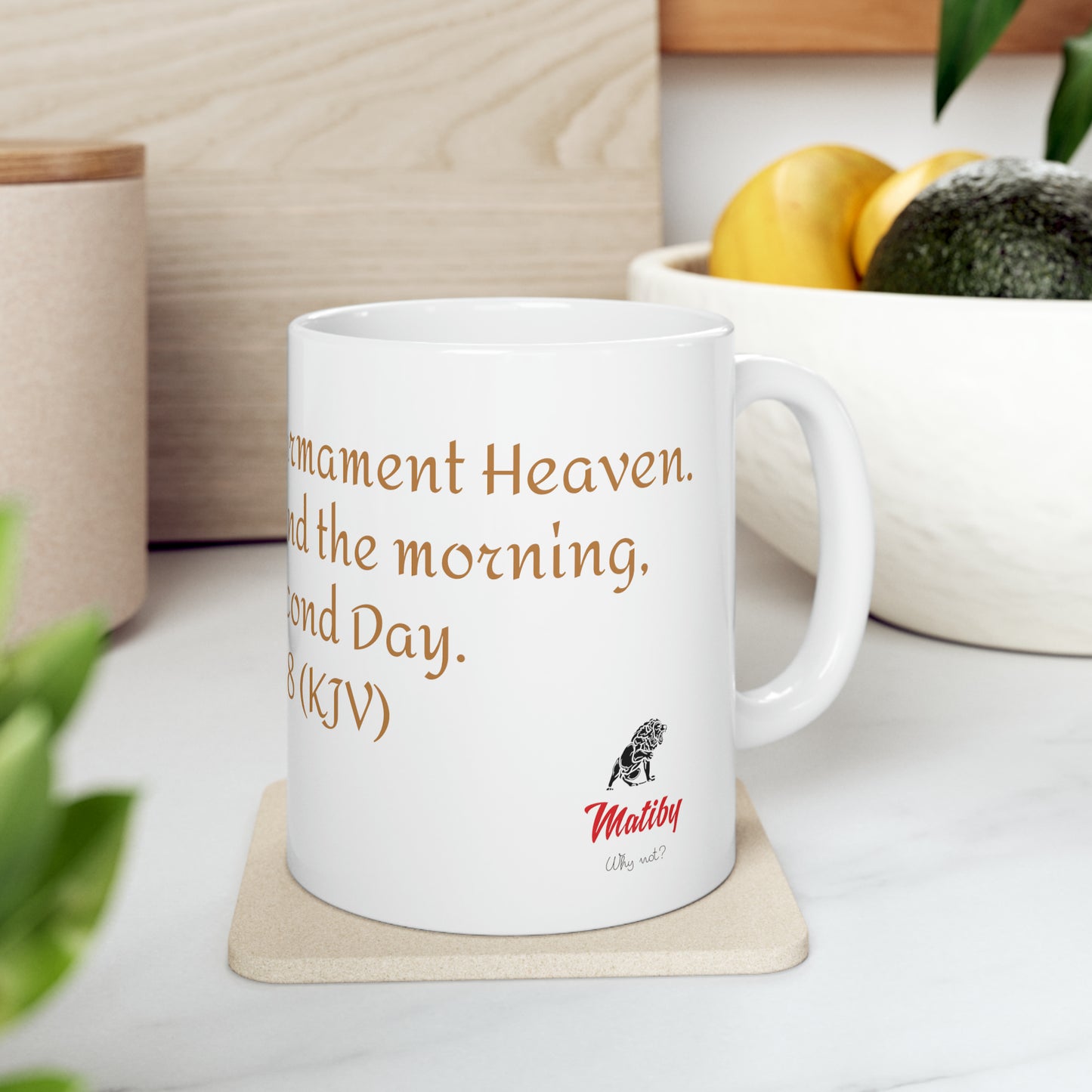 Bible Speaks Gen 1:8 Ceramic Mug, 11oz