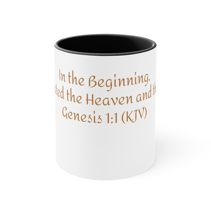 Bible Speaks Gen 1:1 Accent Mug, 11oz