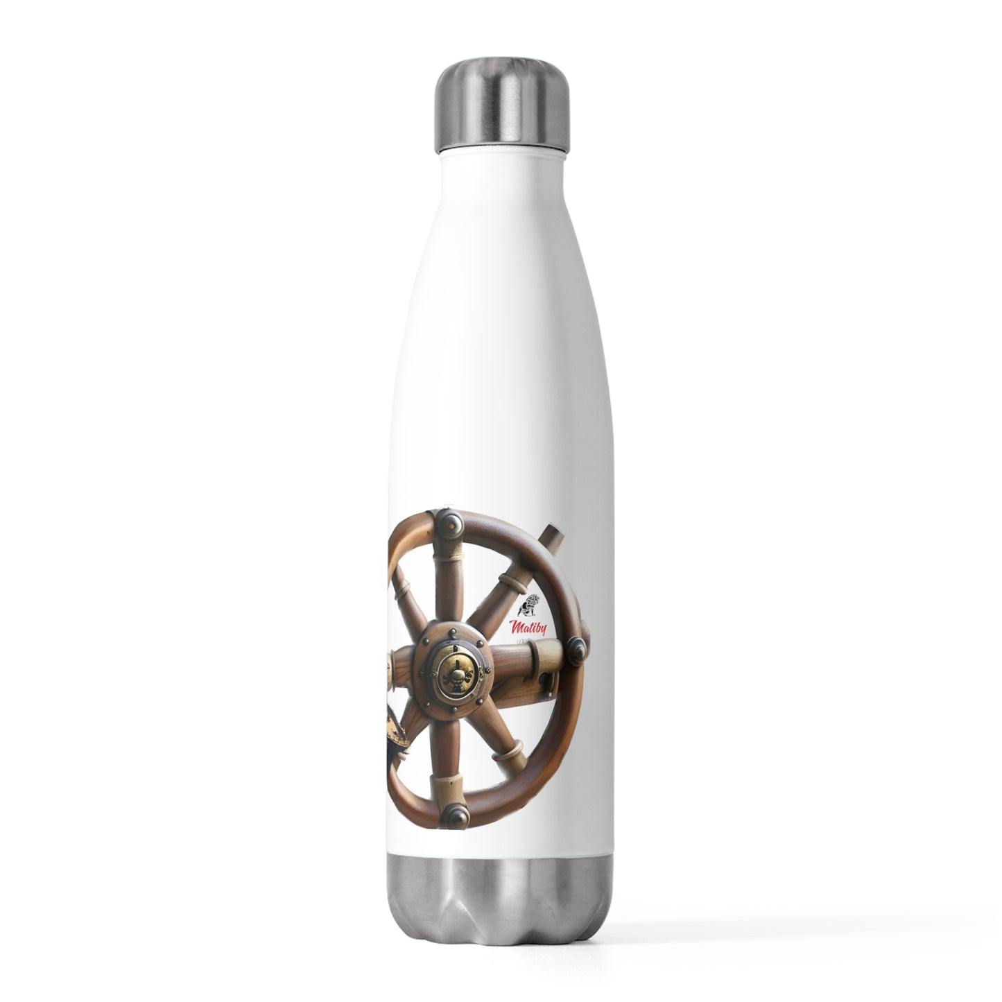 Nautical Helm 20oz Insulated Bottle, White