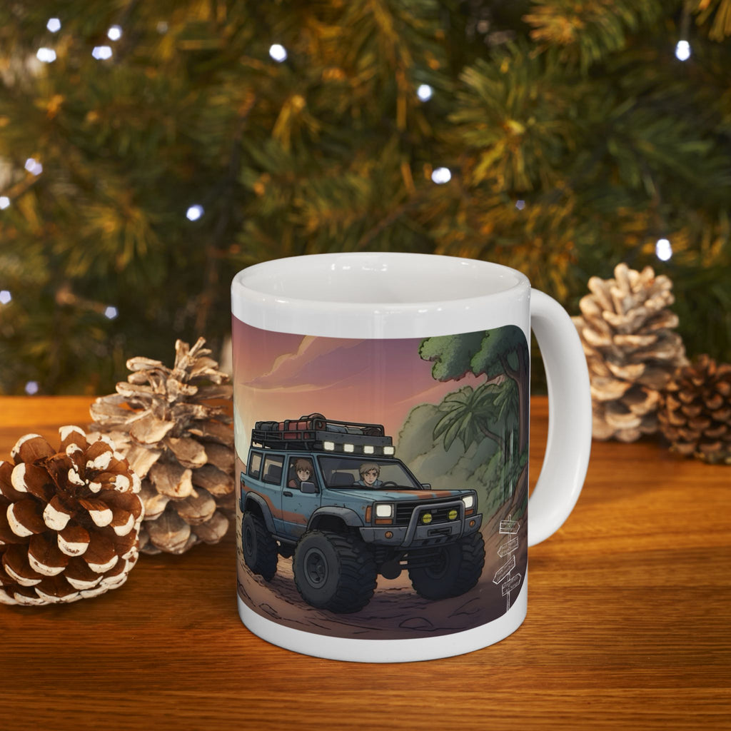 Adventure 4x4 Trucks #49, Gals, Guys, Mud, & Beefy Rides White Ceramic Mug — Find Your Path To The Essentials Cup (11oz & 15oz)