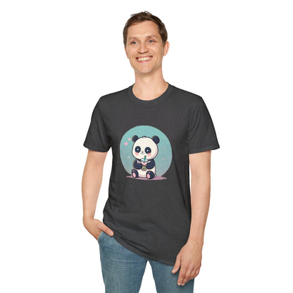 Panda With Boba Unisex Softstyle T-Shirt