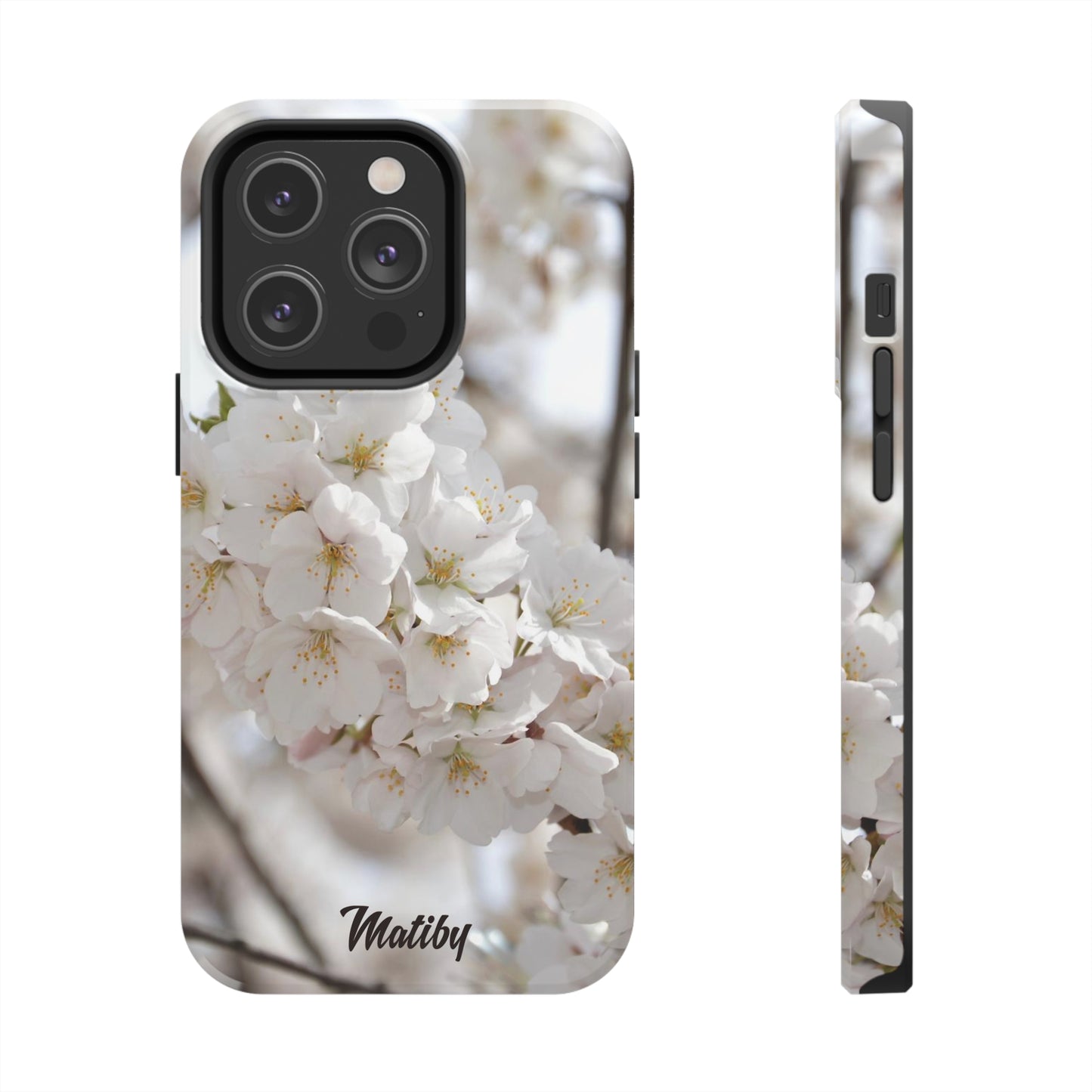 White Flower Tough Phone Cases