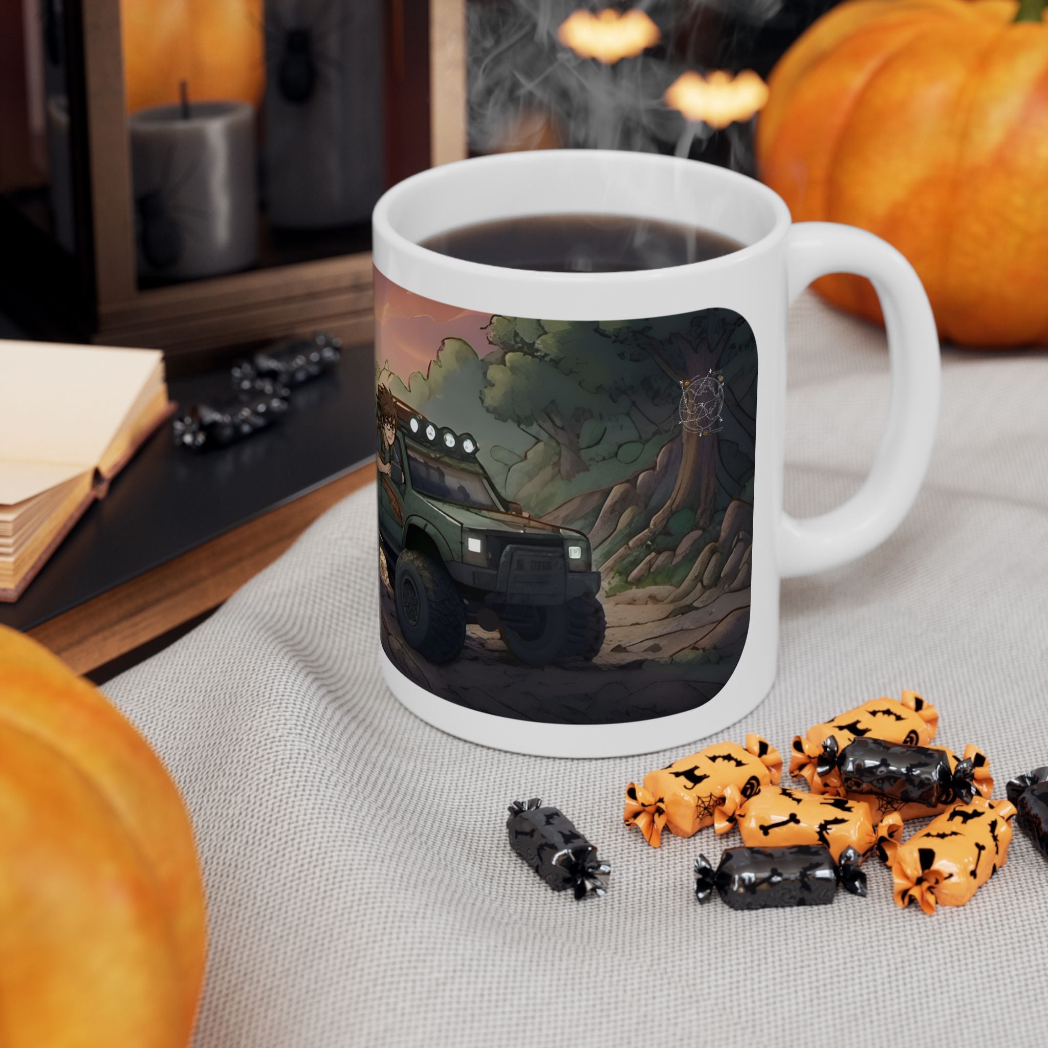 Adventure 4x4 Trucks #25, Photographers In The Wild White Ceramic Mug — Find Your Path To The Essentials Cup (11oz & 15oz)