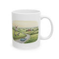 Scenic Convertible Countryside Drive White Ceramic Mug (11oz, 15oz), Relaxing and Cozy Open Road Mountain Getaway Cup