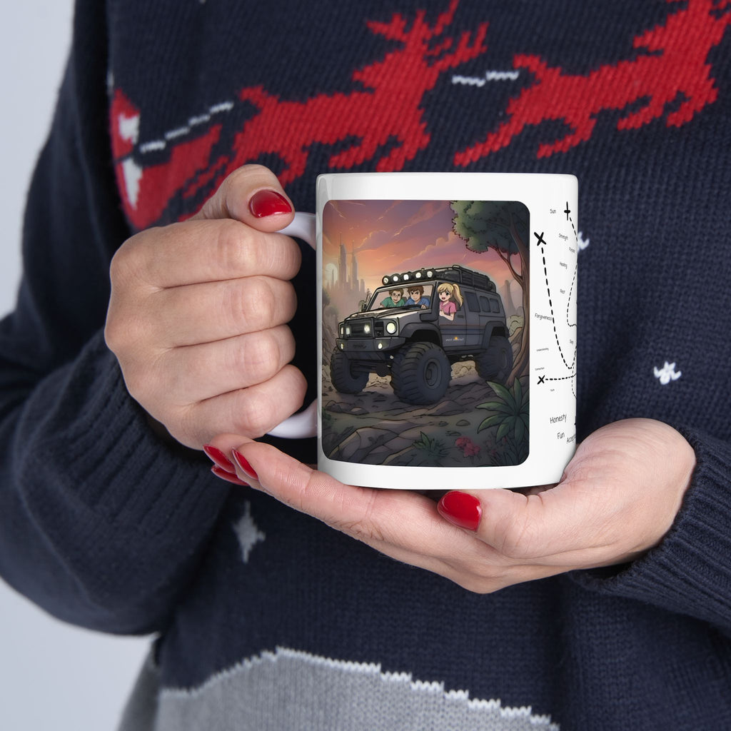 Adventure 4x4 Trucks #13, Hospital Healthcare Workers On The Go White Ceramic Mug — Find Your Path To The Essentials Cup (11oz & 15oz)