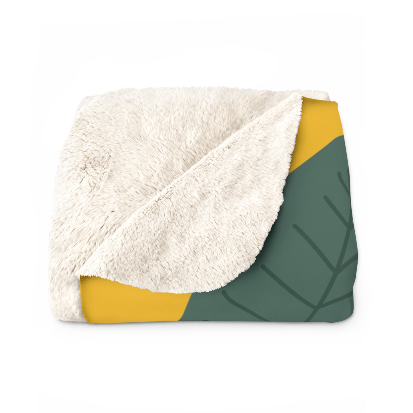 Matiby Simple Things Yellow Sherpa Fleece Blanket