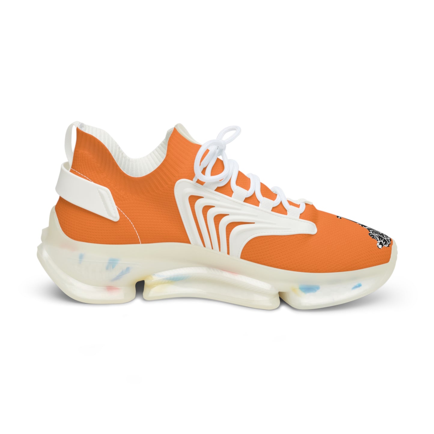 Orange Mesh Sneakers