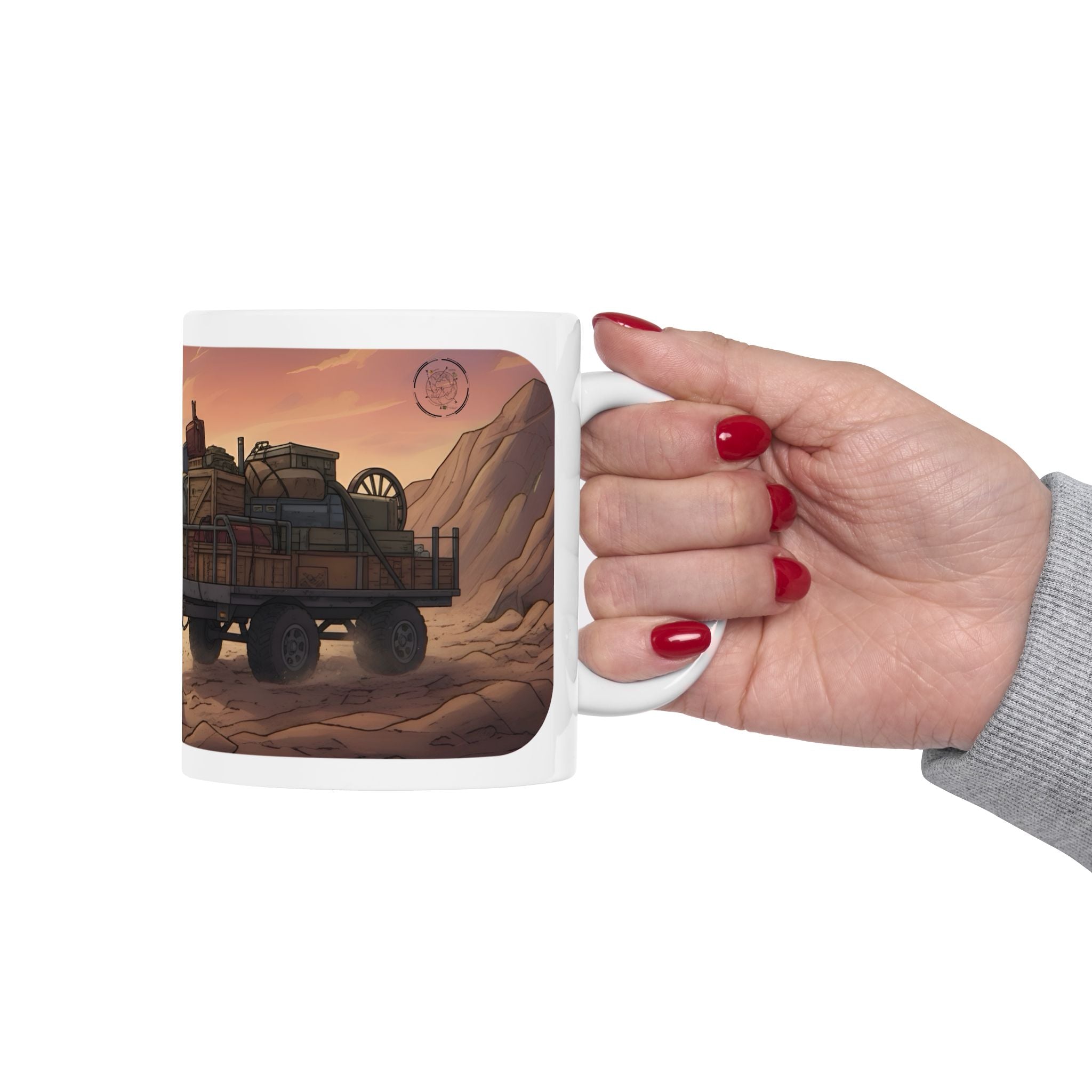 Adventure 4x4 Trucks #20, Wrangler Cowboy Ranchers On The Go White Ceramic Mug — Find Your Path To The Essentials Cup (11oz & 15oz)