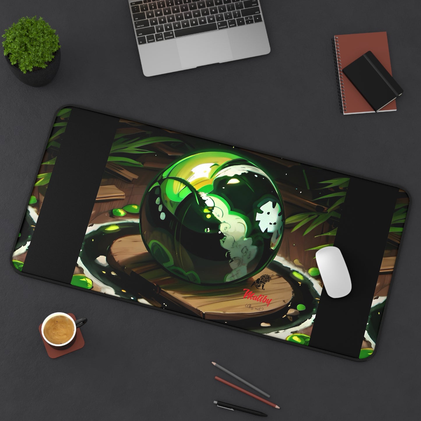 Matiby Worlds Desk Mat, Black