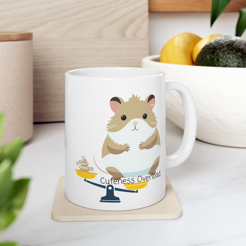 Cuteness Overload Hamster On A White Ceramic Mug — Adorable Pets Cozy Cup (11oz & 15oz)