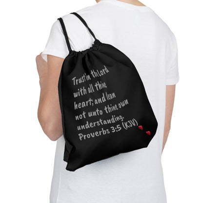 Bible Speaks Outdoor Drawstring Bag Black