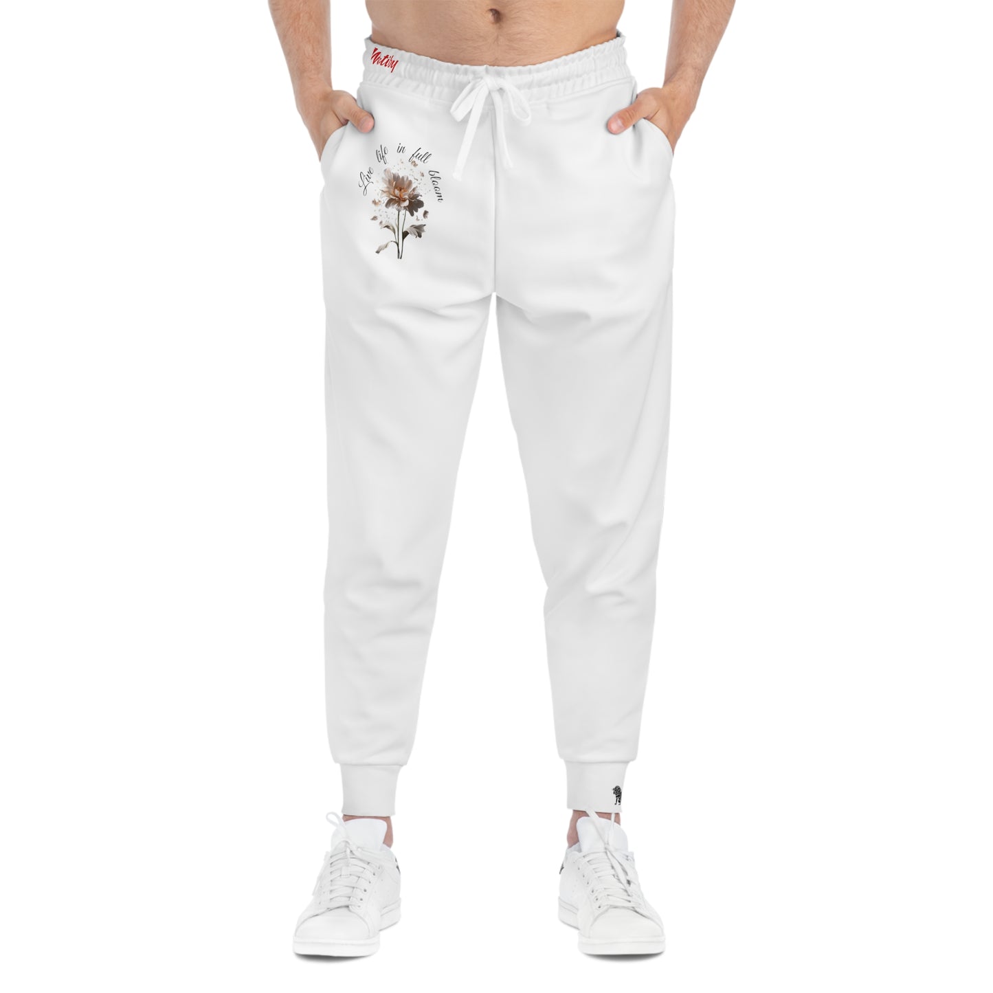 Matiby Flower Bloom White Athletic Joggers (AOP)